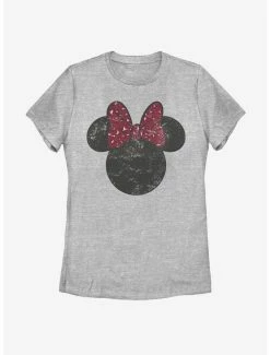 Cartoons Disney Mickey Mouse Minnie Leopard Bow Womens T-Shirt