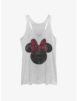 Cartoons Disney Mickey Mouse Minnie Leopard Bow Womens Tank Top
