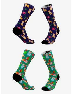 Cute AF Everything'S Coming Up Corgi And Corgi Melon Socks 2 Pair