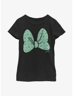 Cartoons Disney Minnie Mouse Clover Bow Youth Girls T-Shirt