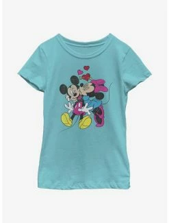 Cartoons Disney Mickey Mouse Minnie Love Youth Girls T-Shirt