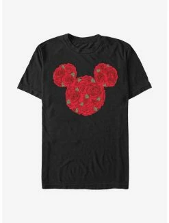 Cartoons Disney Minnie Mouse Mickey Mouse Roses T-Shirt