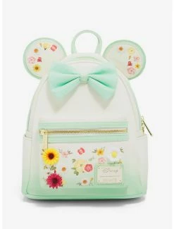 Cartoons Loungefly Disney Minnie Mouse Pressed Flower Bow Mini Backpack - BoxLunch Exclusive
