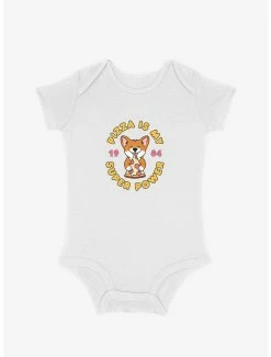 Cute AF Corgi Pizza Is My Super Power Infant Bodysuit