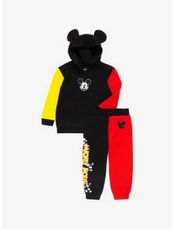Cartoons Disney Mickey Mouse Color Block Eared Toddler Hoodie -BoxLunch Sales 17788621 av4