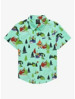 Cartoons Our Universe Disney A Goofy Movie Camping Scenes Toddler Woven Button-Up - BoxLunch Exclusive