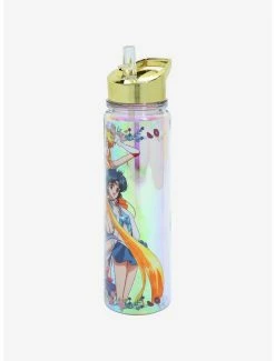 Cute AF Pretty Guardian Sailor Moon Sailor Guardians Group Portrait Iridescent Water Bottle -BoxLunch Sales 19428751 av2