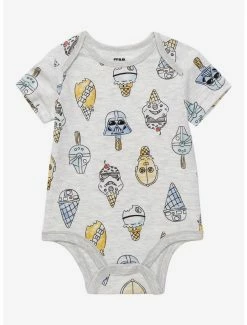 Cartoons Star Wars Characters Ice Cream Allover Print Infant One-Piece - BoxLunch Exclusive