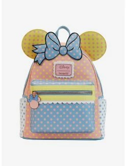 Cartoons Loungefly Disney Minnie Mouse Pastel Polka Dot Figural Mini Backpack