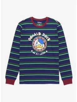 Cartoons Disney Donald Duck Striped Long Sleeve T-Shirt - BoxLunch Exclusive