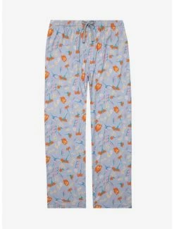 Anime Studio Ghibli Howl’s Moving Castle Calcifer Floral Allover Print Sleep Pants - BoxLunch Exclusive