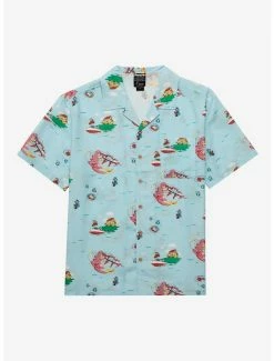 Anime Studio Ghibli Ponyo Allover Print Woven Button-Up - BoxLunch Exclusive