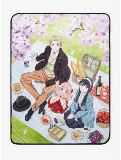 Anime Spy X Family Forger Family Picnic Fleece Throw